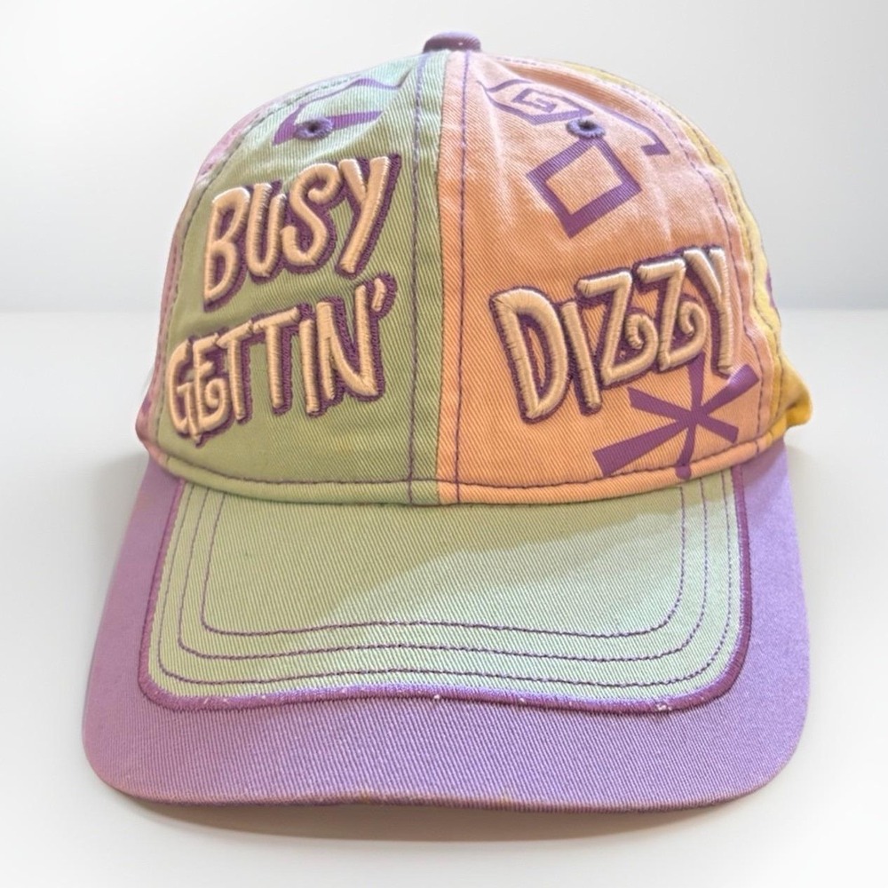 Disney Parks Busy Gettin Dizzy Colorful Pastel‎ Baseball Cap Hat Colorful NWT